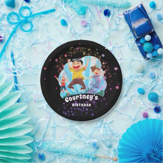 Trampoline-Party springen Pappteller (Party)