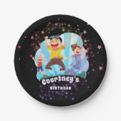 Trampoline-Party springen Pappteller (Vorderseite)