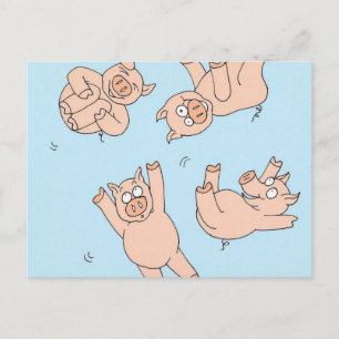 Trampoline Pigs Postkarte