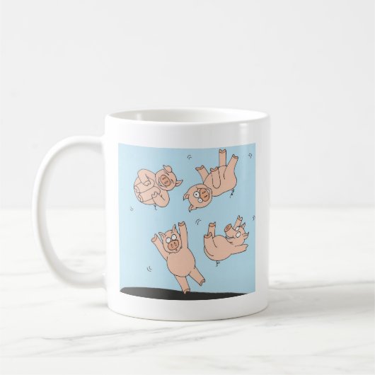 Trampoline-Schweine Kaffeetasse (Links)