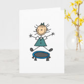 Trampoline Stick Figure Card Karte (Gelbe Blume)