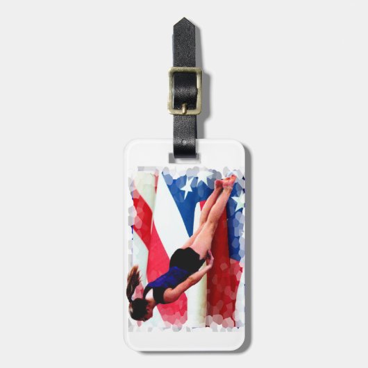 TrampolineGymnast Gepäckanhänger (Vorderseite vertikal)