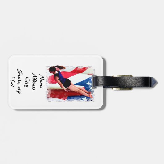 TrampolineGymnast Gepäckanhänger (Rückseite horizontal)