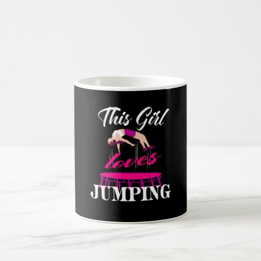 Trampolines Geschenk Idee Frauen springen Fitness Kaffeetasse (Mittel)