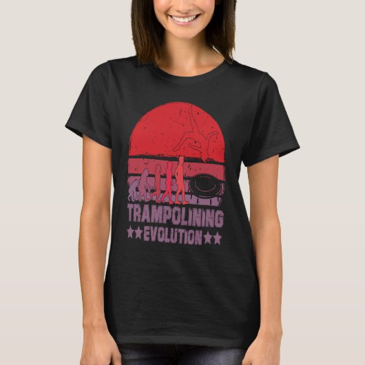 Trampolining Evolution Jumping Trampolin Gymnasti T-Shirt (Vorderseite)