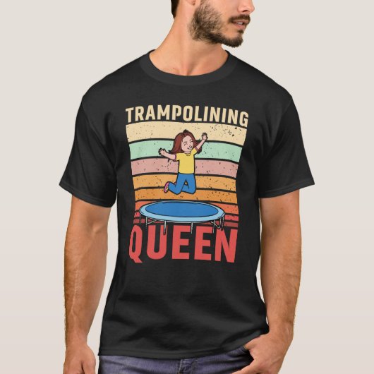 Trampolining Queen Jumping Trampoline Gymnastics T-Shirt (Vorderseite)