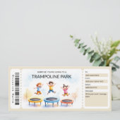 Trampolinpark-Geschenkgutscheinvorlage Einladung (Stehend Vorderseite)