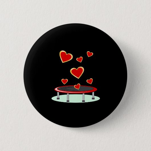 Trampolinspringen Herz Aufkleber Button (Vorderseite)