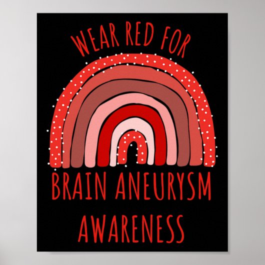 Tran Red for Brain Aneurysm Awareness Brain Aneury Poster (Vorne)