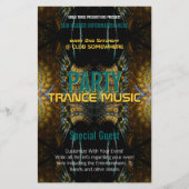 Trance Fraktal Gold Feathers Party Flyer (Vorne)