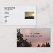 Trance-Karte GEHEN TIEFERE, Drehungskarte darüber Visitenkarte (Vorne/Hinten)