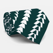 Trance Party - Dunkelgrün und Weiß Krawatte (Gerollt)