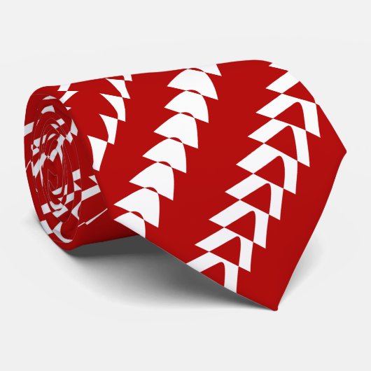 Trance Party - Ruby und White Krawatte (Gerollt)