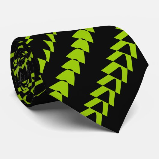 Trance Party - Schwarz und Grün des Mars Krawatte (Gerollt)