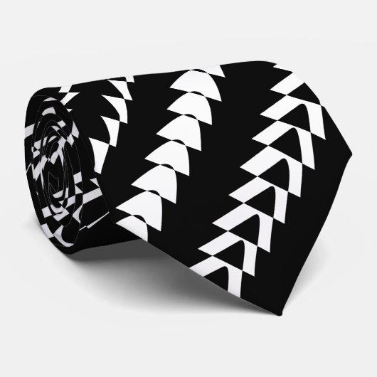 Trance Party - Schwarz und Weiß Krawatte (Gerollt)