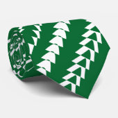 Trance Party - Waldgrün und Weiß Krawatte (Gerollt)