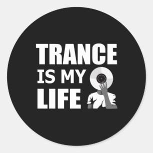 Trance Techno Music Rave DJ House Dance Geschenk I Runder Aufkleber