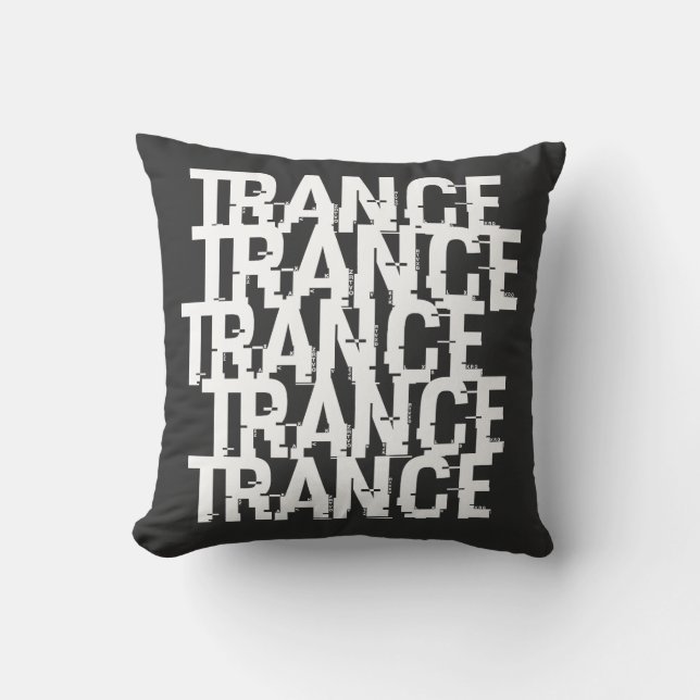 Trance-Typografiemuster Kissen (Vorderseite)