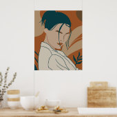 Trandmode mit bohischer Farbe Poster (Küche)