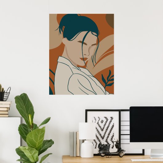 Trandmode mit bohischer Farbe Poster (Heimbüro)