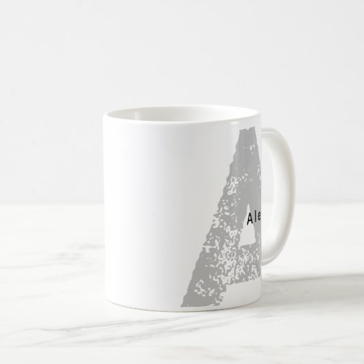 Trandy Oversized Mit Monogramm Initial & Name Tass Kaffeetasse (VorderseiteRechts)