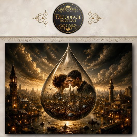 Träne der ewigen Liebe Decoupage Seidenpapier