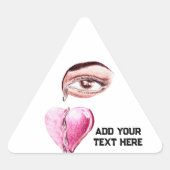 Tränen an das Herz_ Dreieckiger Aufkleber (Vorderseite)