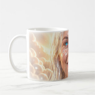 Tränen der Freude Blaue Augen Leuchtender Himmel N Kaffeetasse