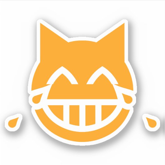 Tränen der Joy Emoji Cat Aufkleber (Vorderseite)