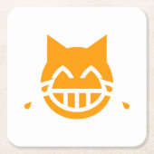 Tränen der Joy Emoji Cat Rechteckiger Pappuntersetzer (Vorderseite)