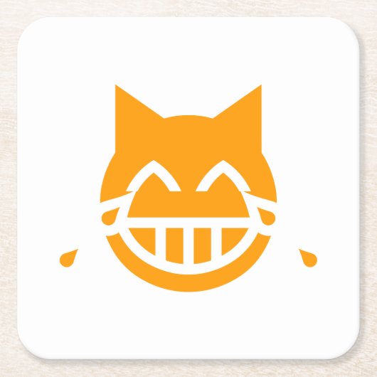 Tränen der Joy Emoji Cat Rechteckiger Pappuntersetzer (Vorderseite)