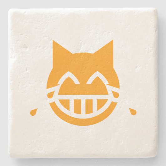 Tränen der Joy Emoji Cat Steinuntersetzer (Vorderseite)
