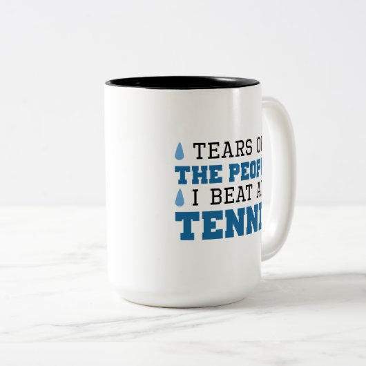 Tränen der Leute, die ich bei Tennis trage Zweifarbige Tasse (VorderseiteRechts)