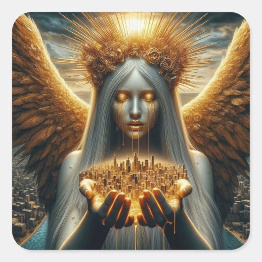 Tränen für die Stadt der Engel Quadratischer Aufkleber (Vorderseite)