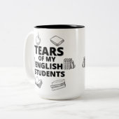 Tränen meiner Englisch-Schüler für Englischlehrer Zweifarbige Tasse (Vorderseite Links)