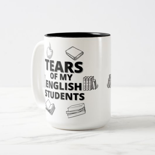 Tränen meiner Englisch-Schüler für Englischlehrer Zweifarbige Tasse (Vorderseite Links)