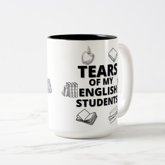 Tränen meiner Englisch-Schüler für Englischlehrer Zweifarbige Tasse (VorderseiteRechts)