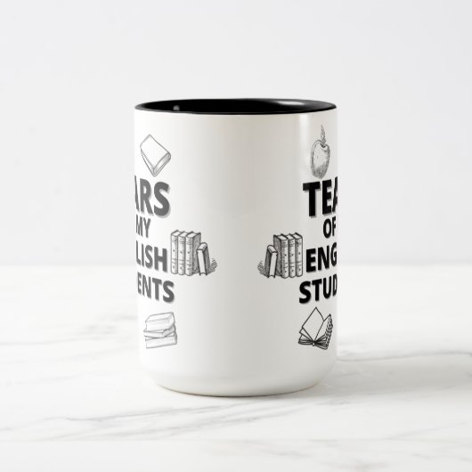 Tränen meiner Englisch-Schüler für Englischlehrer Zweifarbige Tasse (Mittel)