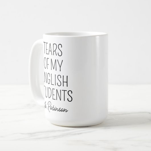Tränen meiner Englisch-Schüler, Lehrerbewertung Kaffeetasse (Vorderseite Links)