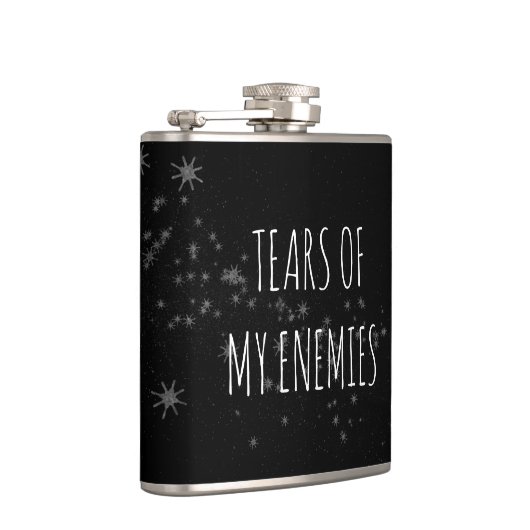 Tränen meiner Feinde Funny Rival Geschenke Hip Fla Flachmann (Rechts)
