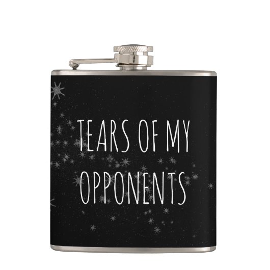 Tränen meiner Gegner Funny Gift Hip Flask Flachmann (Vorderseite)