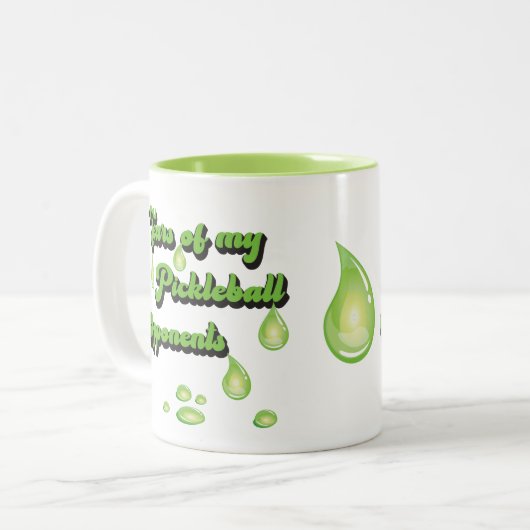 Tränen meiner Gegner im Pickleball Funny Teardrops Zweifarbige Tasse (Vorderseite Links)