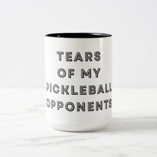 Tränen meiner Gegner im Pickleball Funny Zweifarbige Tasse (Mittel)
