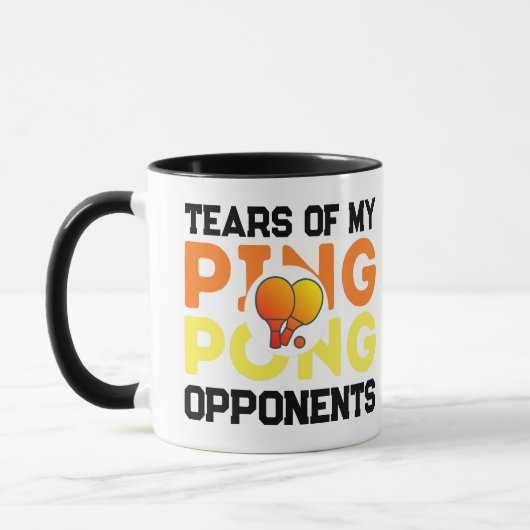 Tränen meiner Gegner Pong Pong Moderner Schwarzer  Tasse (Links)