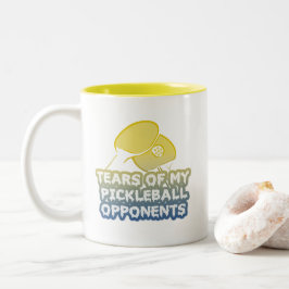 Tränen meiner Gegner von Pickleball Funny Typograf Zweifarbige Tasse