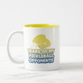 Tränen meiner Gegner von Pickleball Funny Typograf Zweifarbige Tasse (Links)