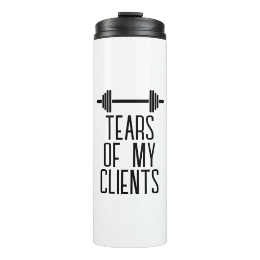 Tränen meiner Kunden Personal Trainer Geschenkstei Thermosbecher (Vorderseite)