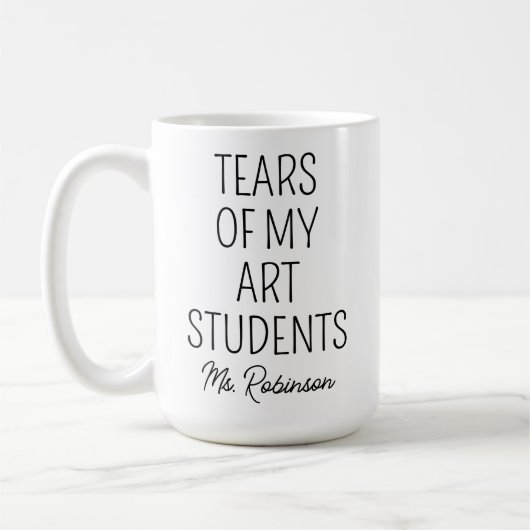 Tränen meiner Kunststudenten, Lehrerbewertung Kaffeetasse (Links)