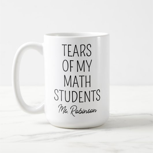 Tränen meiner Mathematikschüler, Lehrerbewertung Kaffeetasse (Links)