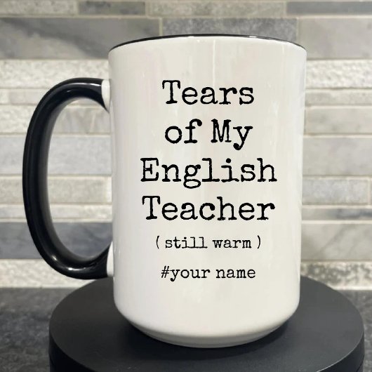 Tränen meines Englischlehrers immer noch wärm witz Zweifarbige Tasse